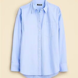 J Crew women’s cotton poplin shirt - oversized - L - heathered light blue